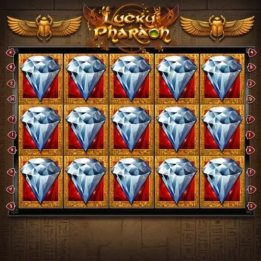 FamBet Casino Lucky Pharaon Slot mit leuchtenden Diamantsymbolen